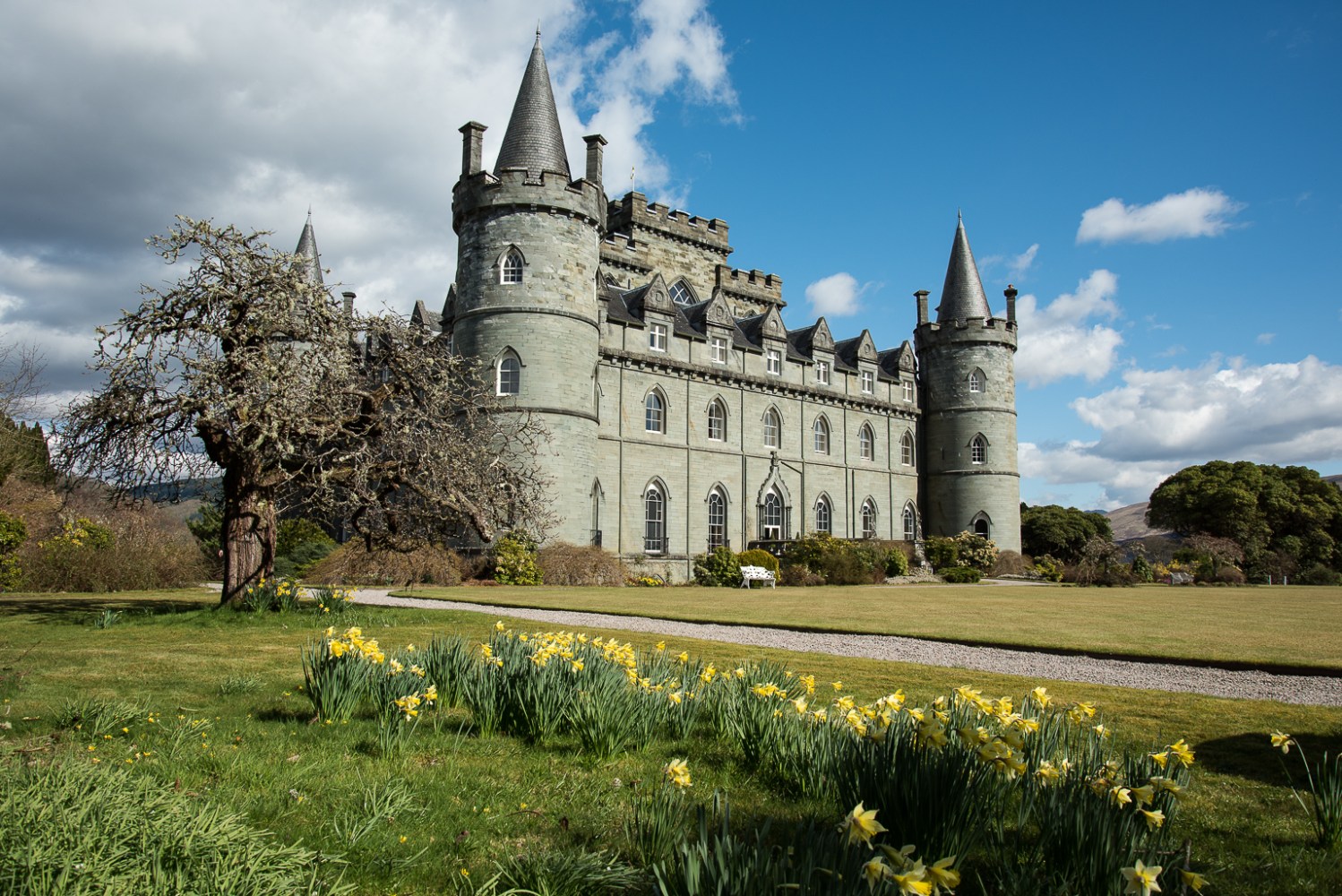 Greencock shore excursions visiting Inveraray Castle in the Scottish Highlands.